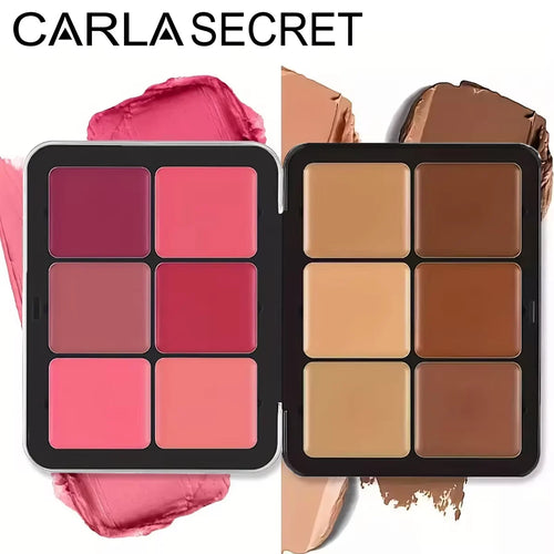 12-Color Concealer & Blush Palette – Matte, Highlight & Contour