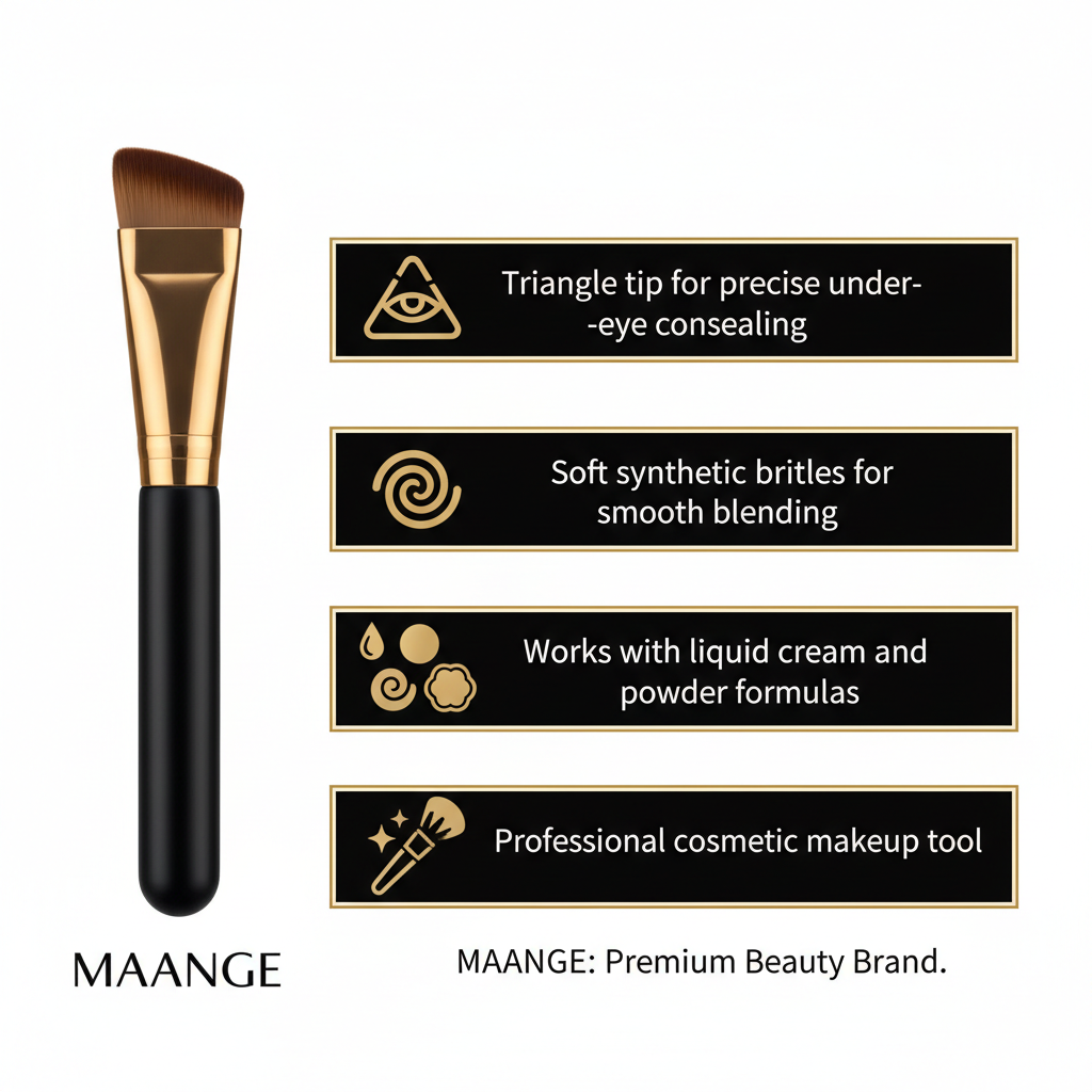 MAANGE Triangle Concealer & Foundation Brush – Precise Blending for Liquid & Cream