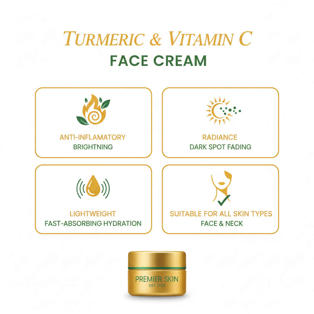 Turmeric & Vitamin C Glow Cream – Lightweight Brightening for Face & Neck