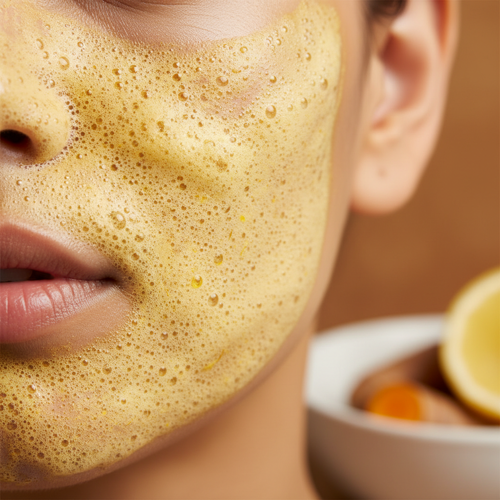 Turmeric & Lemon Foaming Face Wash – Brightening Daily Cleanser with Brush