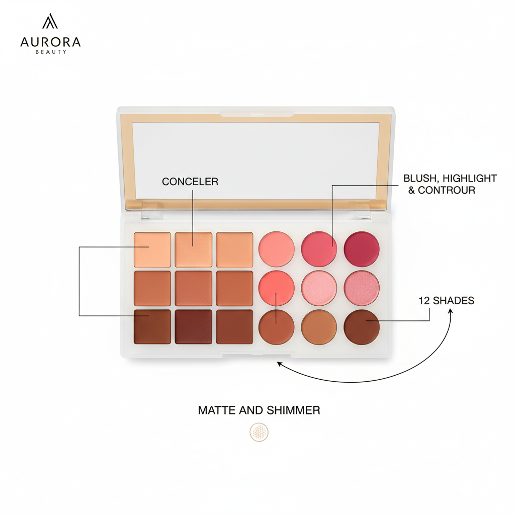 12-color palette infographic with key features