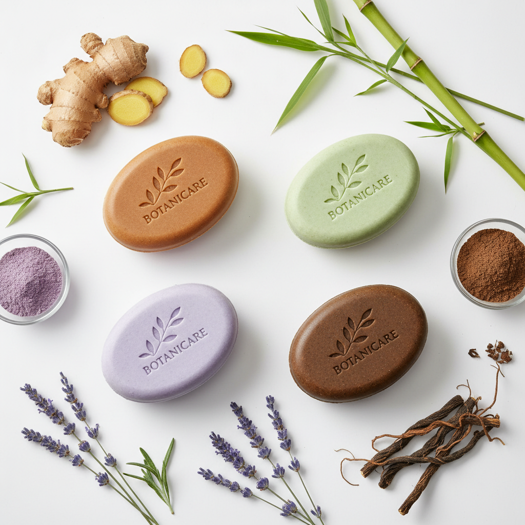 Botanical shampoo bar product shot