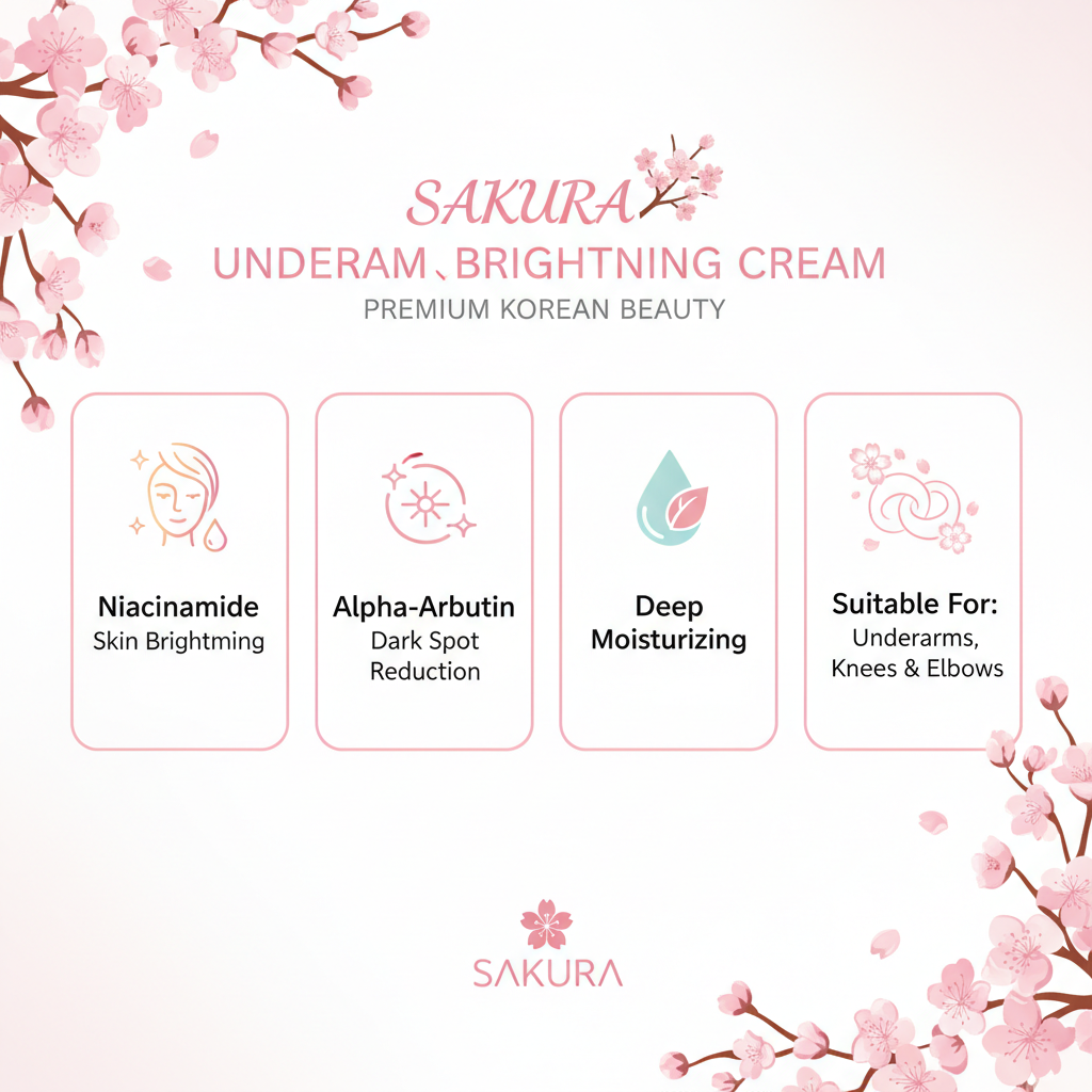 Laikou Sakura Brightening Cream – Underarm, Knees & Dark Skin Areas