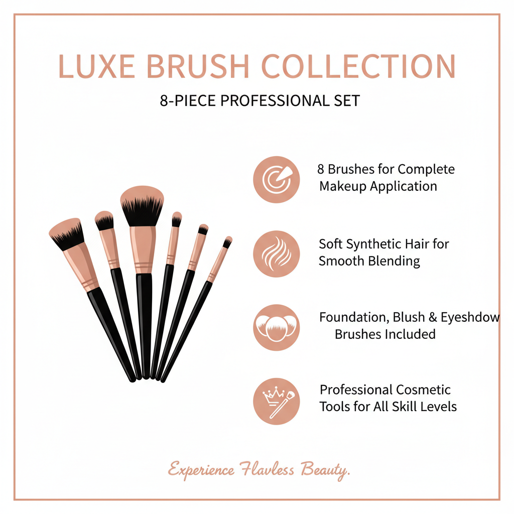 Professional 8-Piece Makeup Brush Set