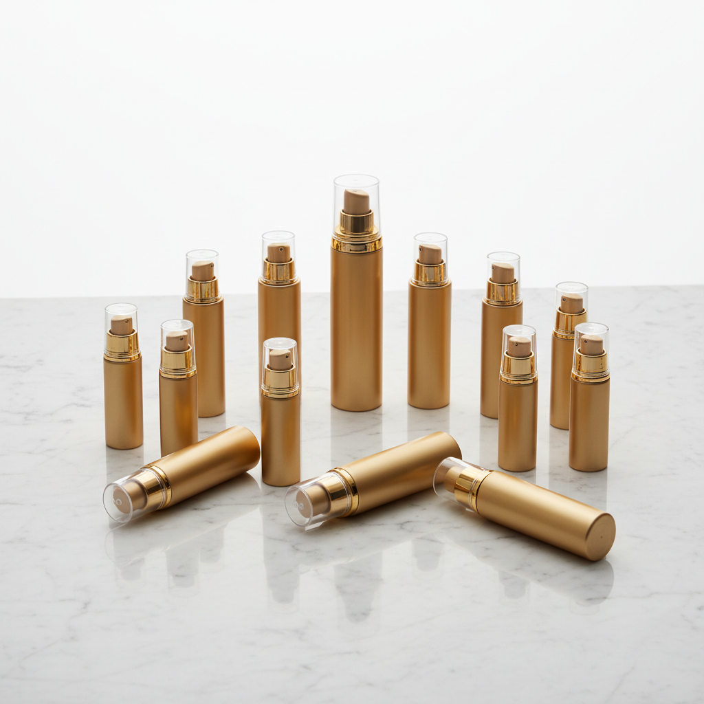 Refillable Airless Pump Bottles – Gold Set of 10