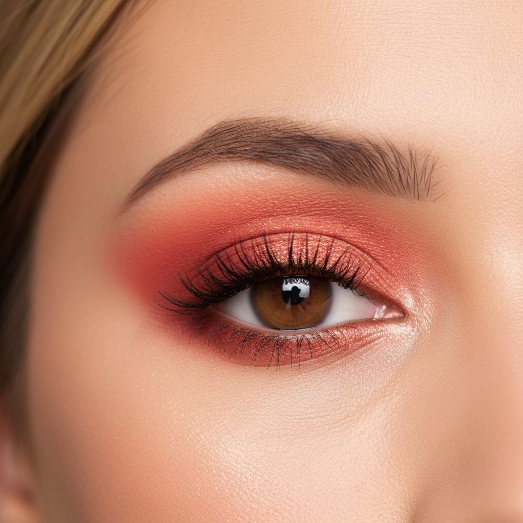 Coral Brick Eyeshadow – Matte Waterproof Red Brown