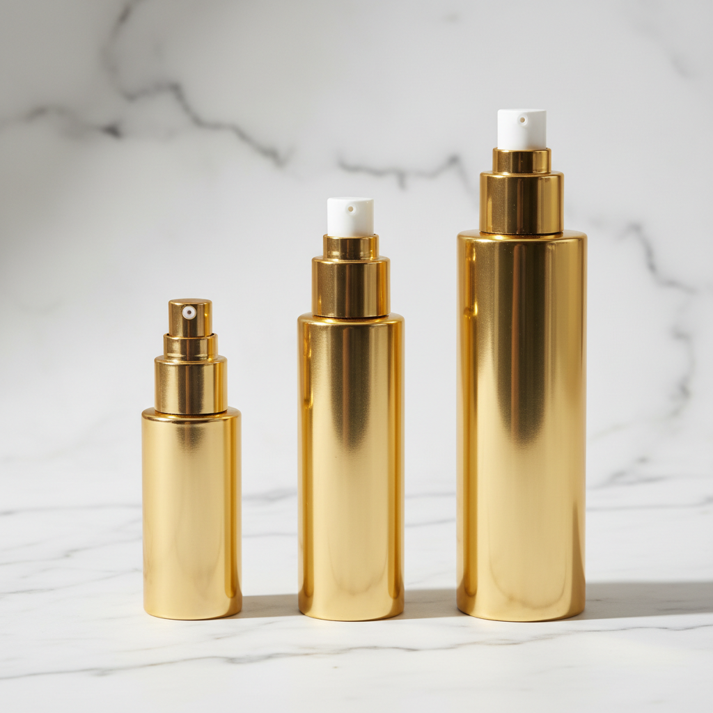 Refillable Airless Pump Bottles – Gold Set of 10