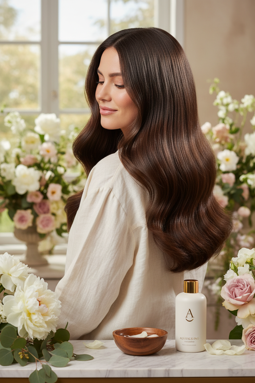Silky smooth shampoo lifestyle shot