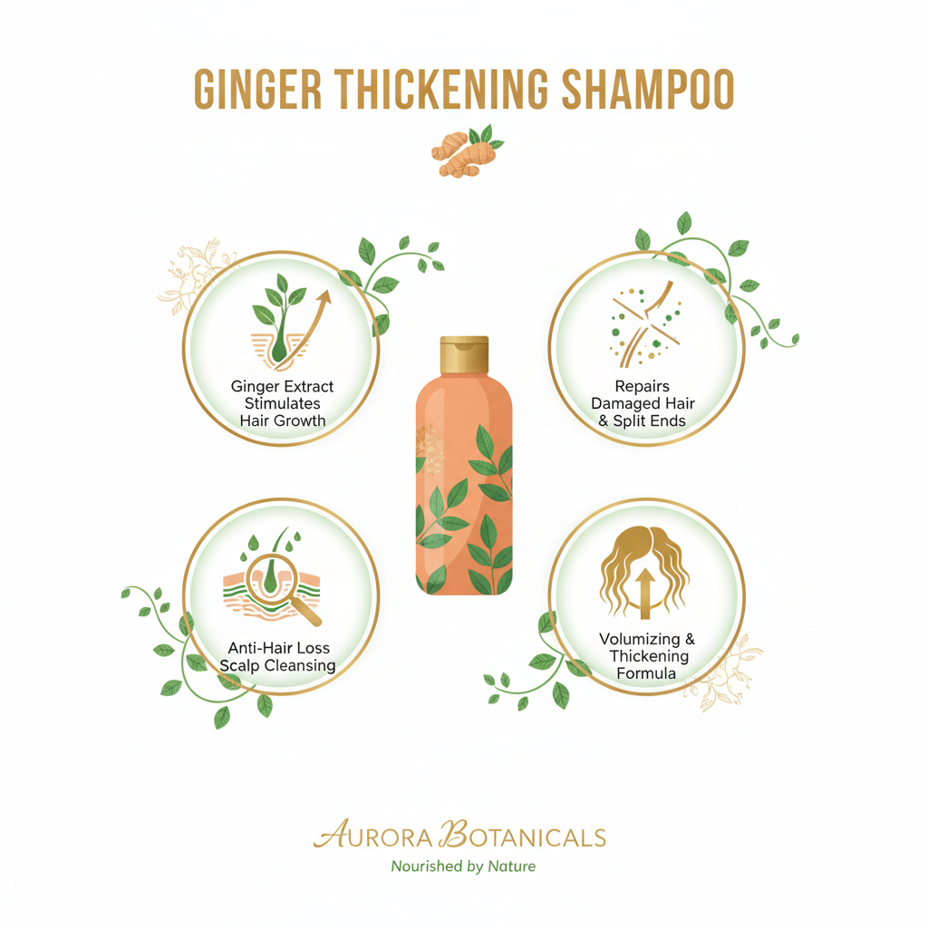 Ginger Thickening Shampoo – Anti-Hair Loss, Scalp Repair & Hair Regrowth