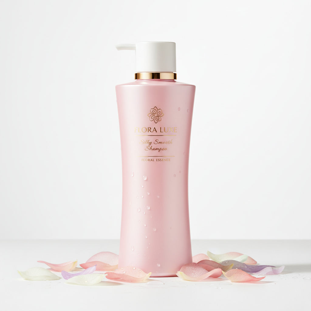 Silky smooth shampoo product shot