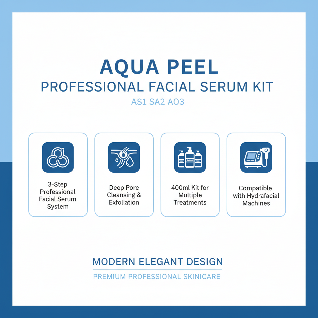 Aqua Peel Facial Serum Kit – AS1 SA2 AO3 Deep Cleansing 400ml Set of 3