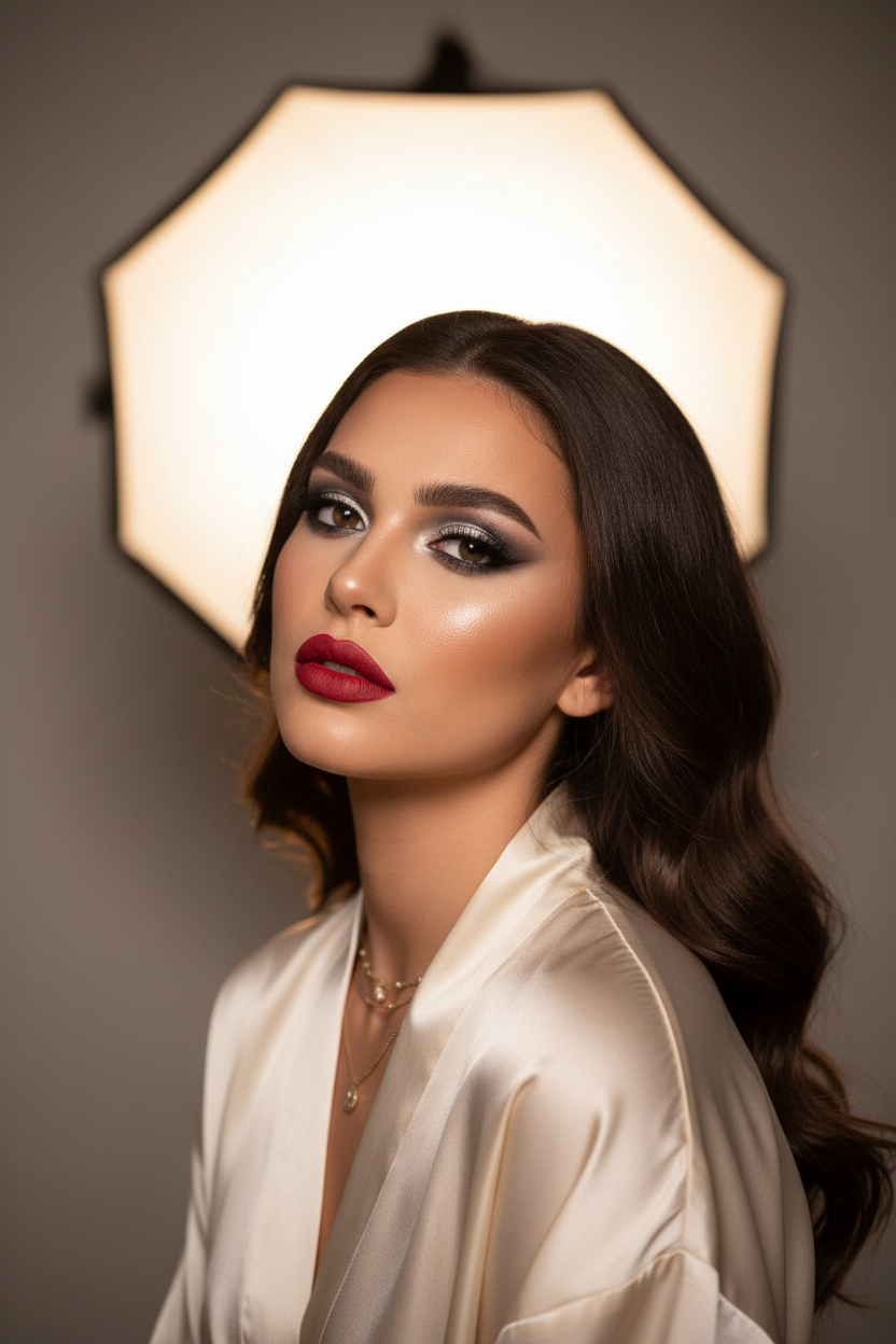 Full glam makeup look lifestyle