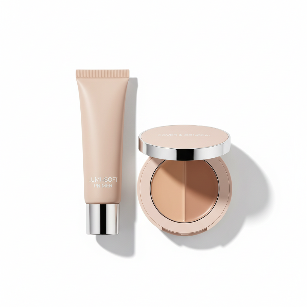 Makeup primer and concealer product shot
