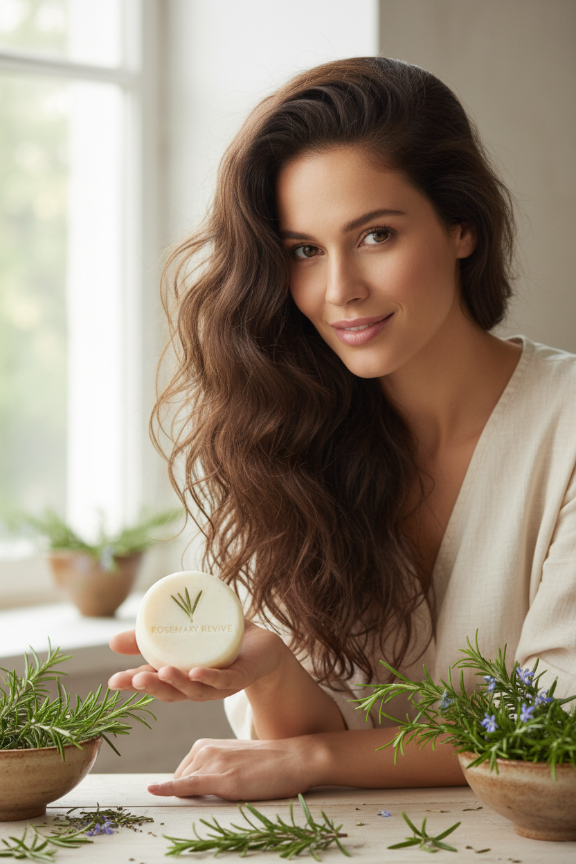Rosemary shampoo bar lifestyle shot