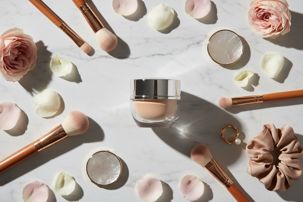 Foundation cream flat lay