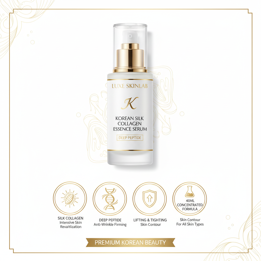 Korean Silk Collagen Essence Serum – Deep Peptide Anti-Wrinkle Firming 40ml