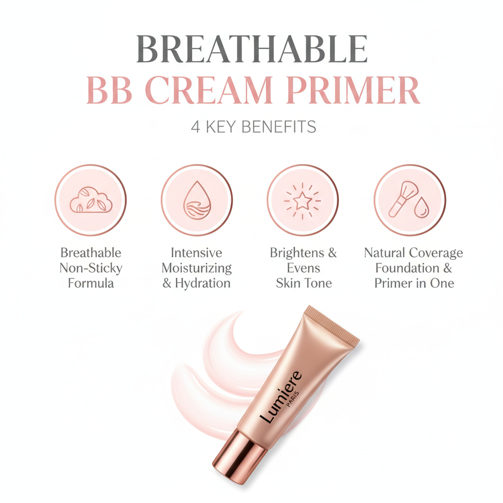 Moisturizing BB Cream Primer – Breathable, Brightening & Deep Hydration Foundation