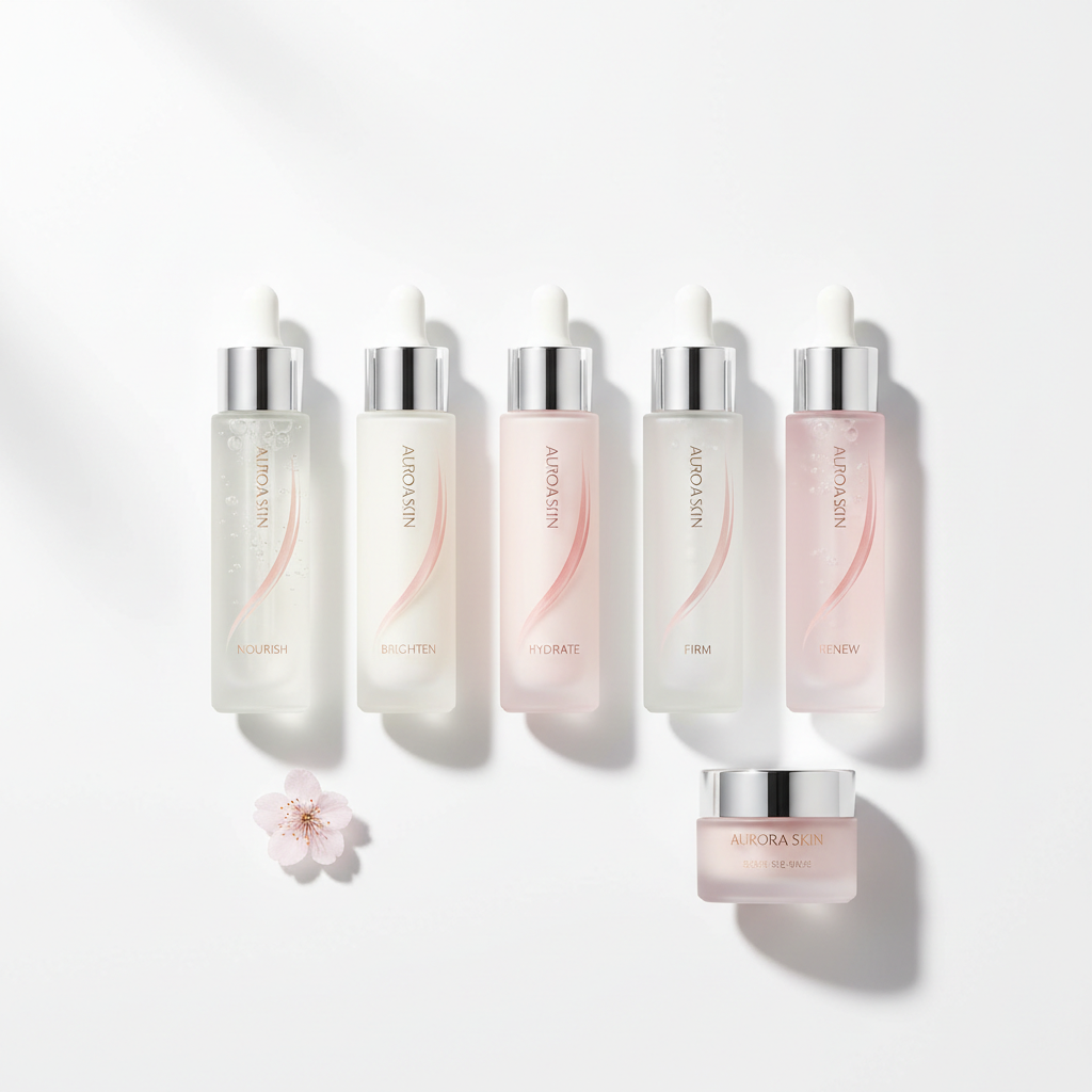 Korean skincare 5 essence set product shot