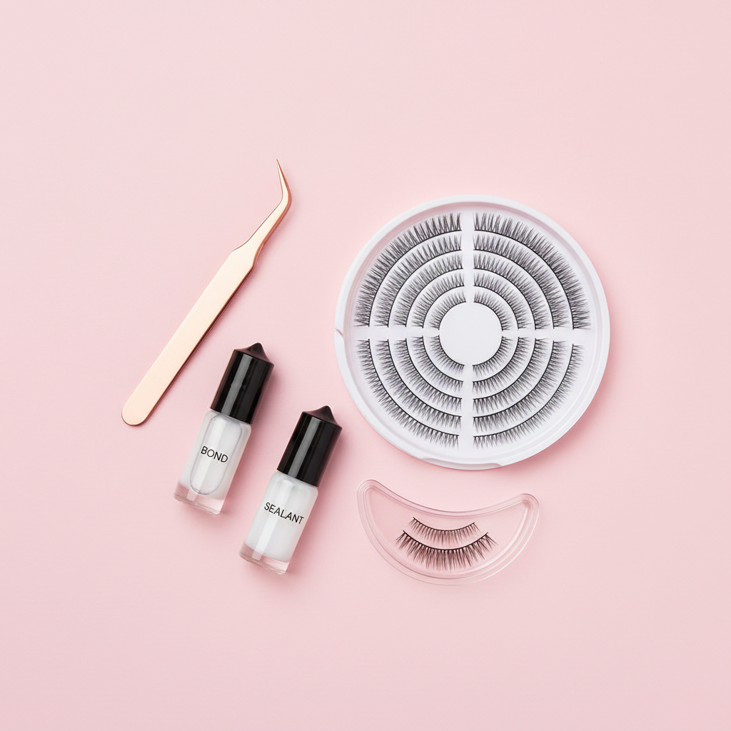DIY Lash Clusters Extension Kit – Waterproof Bond & Tweezers